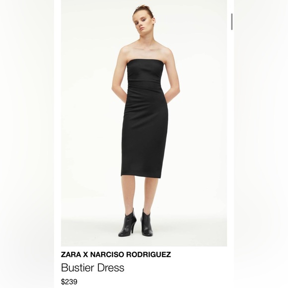 Zara Narciso Rodriguez black bustier dress - Picture 3 of 8